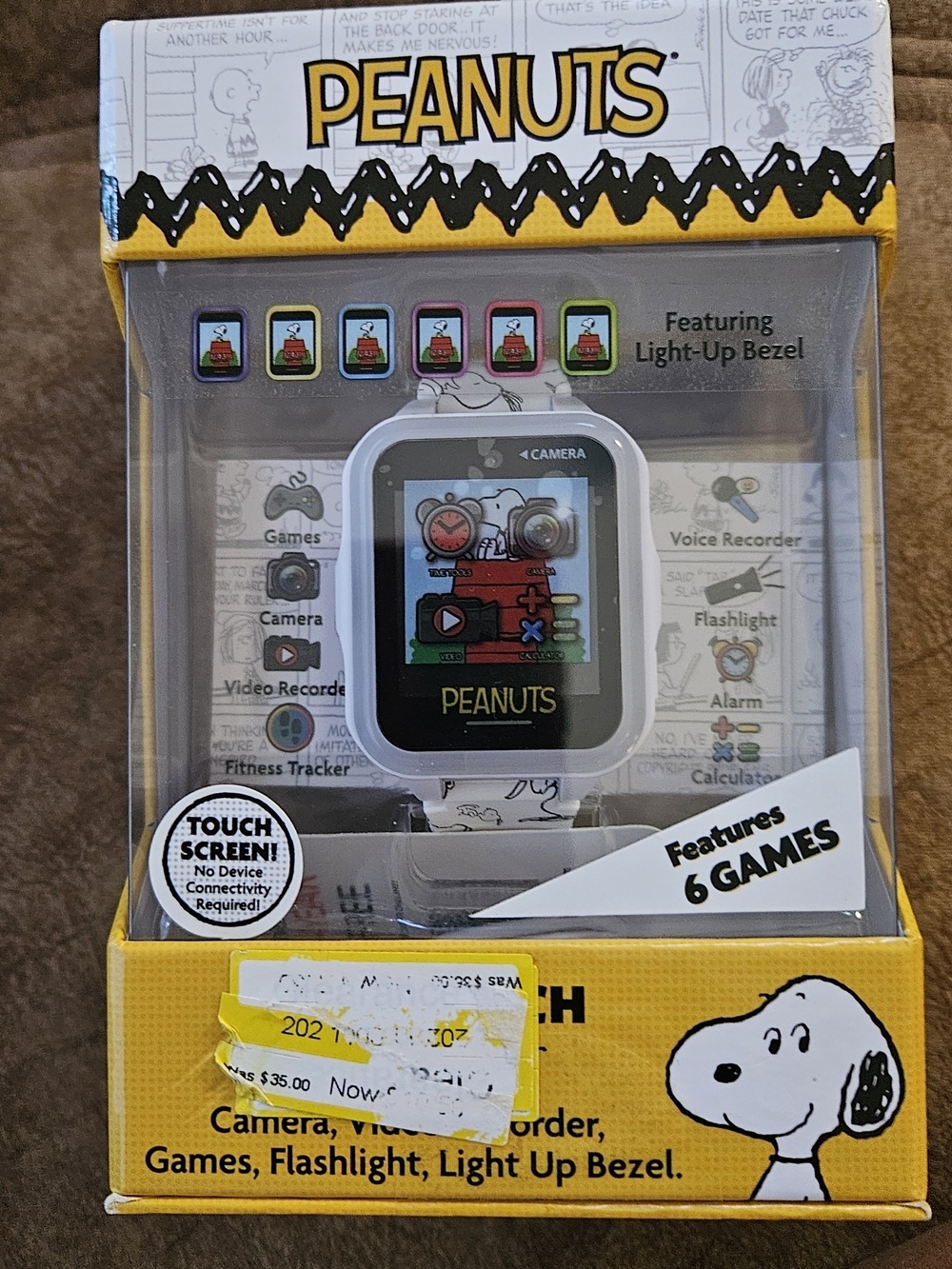Peanuts Kids Touchscreen Watch - White and Yellow